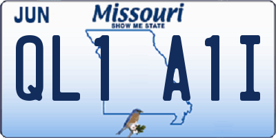 MO license plate QL1A1I