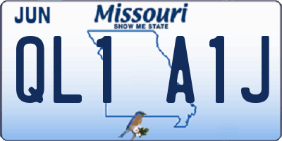 MO license plate QL1A1J