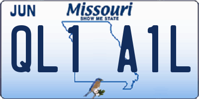 MO license plate QL1A1L