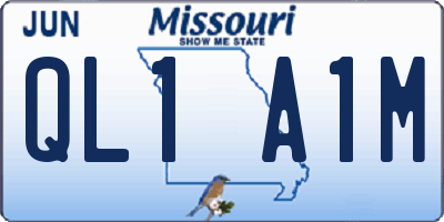 MO license plate QL1A1M