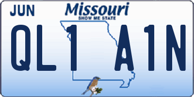 MO license plate QL1A1N