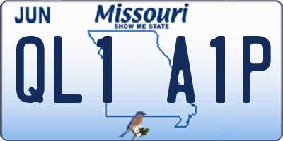 MO license plate QL1A1P
