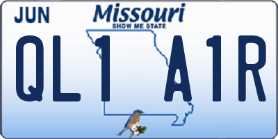 MO license plate QL1A1R