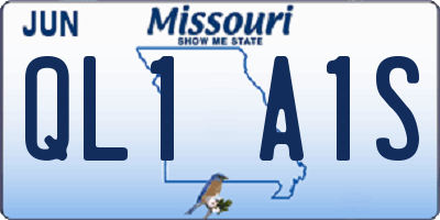 MO license plate QL1A1S