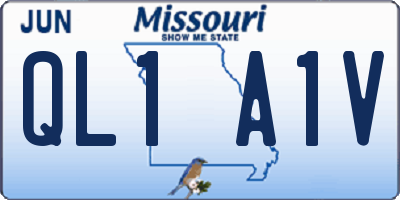 MO license plate QL1A1V