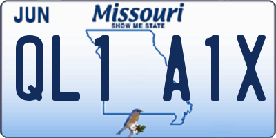 MO license plate QL1A1X