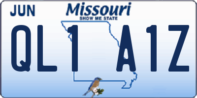 MO license plate QL1A1Z