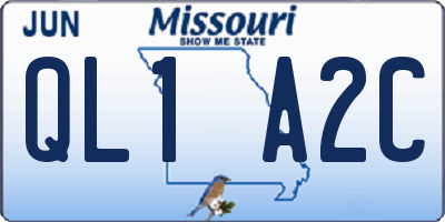 MO license plate QL1A2C