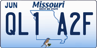 MO license plate QL1A2F
