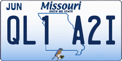 MO license plate QL1A2I