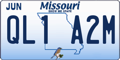 MO license plate QL1A2M