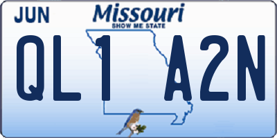 MO license plate QL1A2N