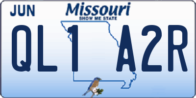 MO license plate QL1A2R