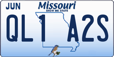 MO license plate QL1A2S