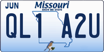 MO license plate QL1A2U