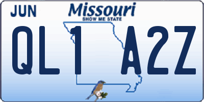 MO license plate QL1A2Z