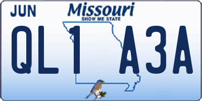 MO license plate QL1A3A