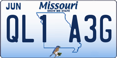 MO license plate QL1A3G
