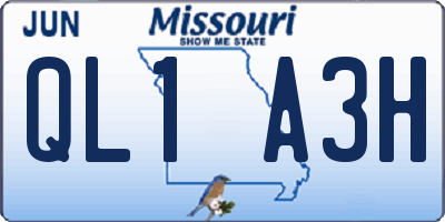 MO license plate QL1A3H