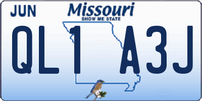 MO license plate QL1A3J
