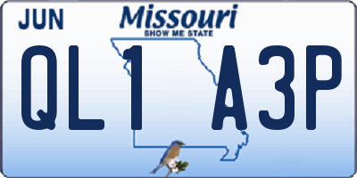 MO license plate QL1A3P