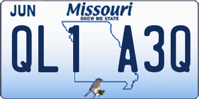 MO license plate QL1A3Q