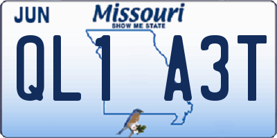 MO license plate QL1A3T
