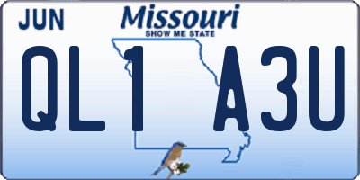 MO license plate QL1A3U