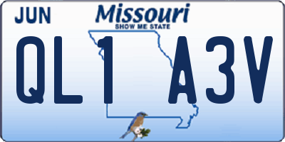 MO license plate QL1A3V