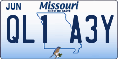 MO license plate QL1A3Y