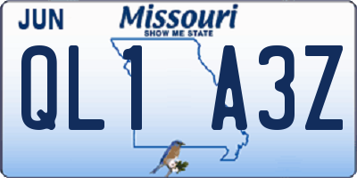 MO license plate QL1A3Z