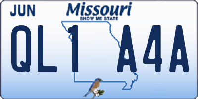 MO license plate QL1A4A
