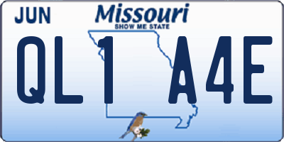 MO license plate QL1A4E