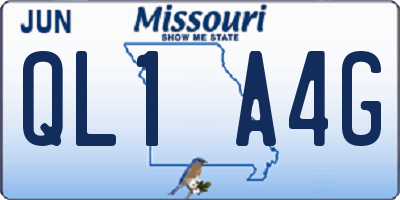 MO license plate QL1A4G