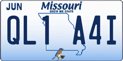 MO license plate QL1A4I