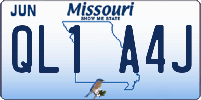 MO license plate QL1A4J
