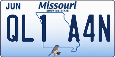 MO license plate QL1A4N