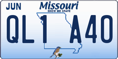 MO license plate QL1A4O