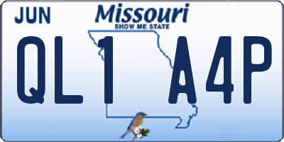 MO license plate QL1A4P