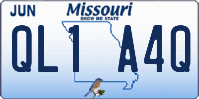 MO license plate QL1A4Q