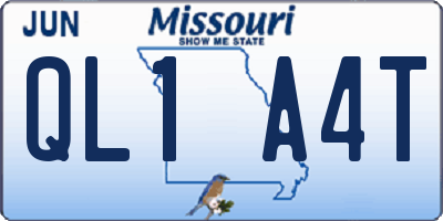 MO license plate QL1A4T
