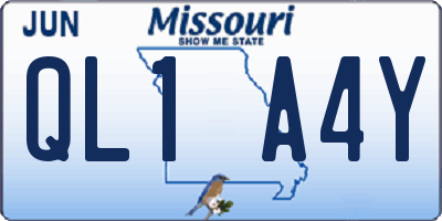 MO license plate QL1A4Y