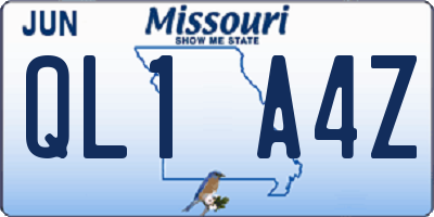 MO license plate QL1A4Z
