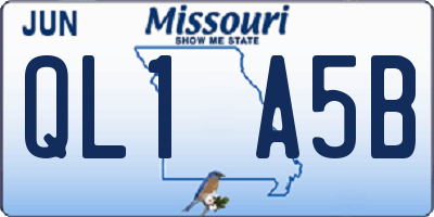 MO license plate QL1A5B