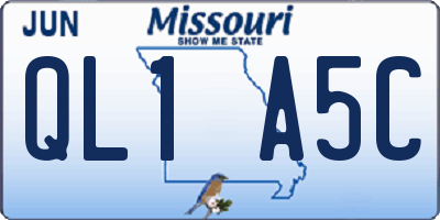MO license plate QL1A5C