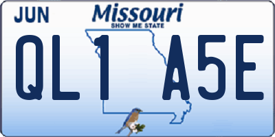 MO license plate QL1A5E
