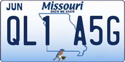 MO license plate QL1A5G