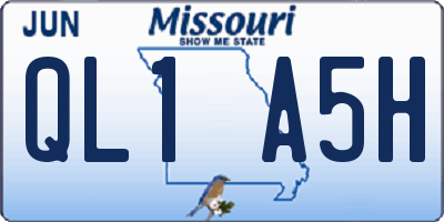 MO license plate QL1A5H