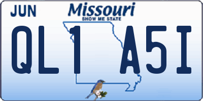MO license plate QL1A5I