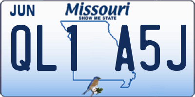 MO license plate QL1A5J